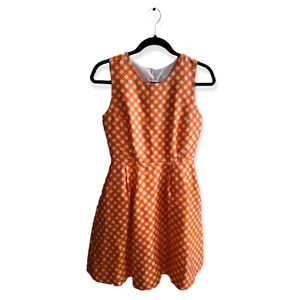 KATE SPADE Tallulah Bright Orange White Gingham Shift Dress